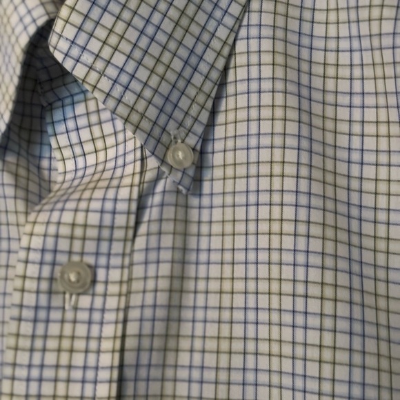 Jos. A. Bank Other - Jos. A. Bank White Blue Green Plaid Shirt Size Small Short Sleeve Button Down